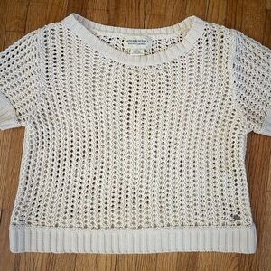 Ralph Lauren Denim and Supply Women’s S Cream Knit Short Sleeve Sweater